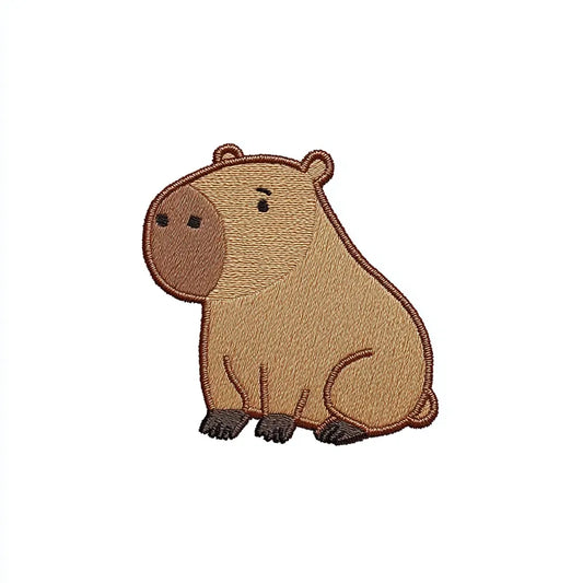 Capybara Sitting Embroidery Design for Sweatshirt, Animal Machine Embroidery File